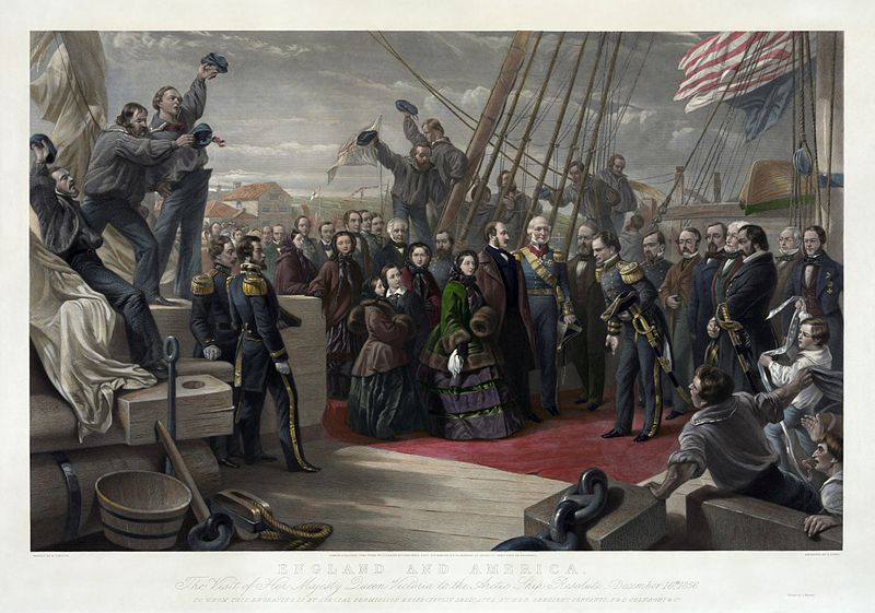 England And America. The Visit Of Her Majesty Queen Victoria To The Arctic Ship Resolute, an 1856 engraving by George Zobel based on artwork by William Simpson. (Image: Library Of Congress)